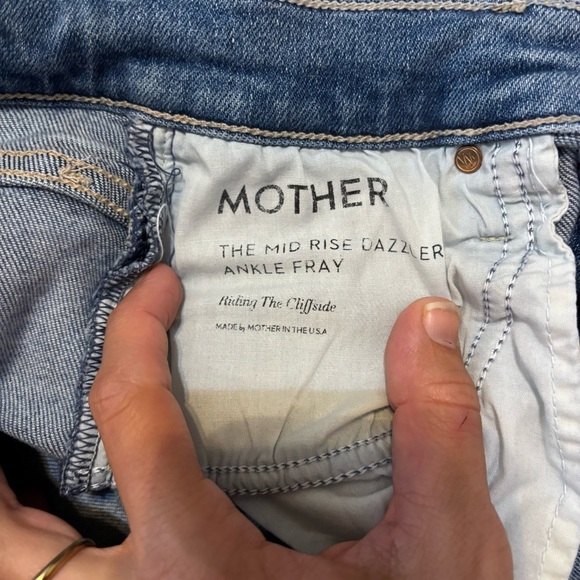 Mother Dazzler Mid-Rise Ankle-Fray Jeans Riding the Cliffside Jeans Size 25 - Picture 5 of 11